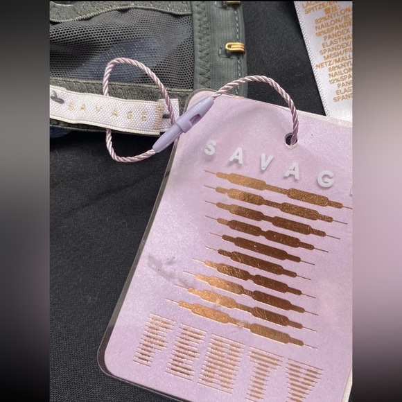 Savage x Fenty NWT Blue Denim Gray Lace Chiffon Bralette Size XL  Wireless Sexy - Picture 7 of 9